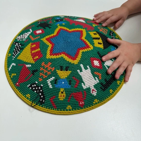 African Zulu Telephone Wire Basket / Bowl Woven Platter - Picture 6 of 15